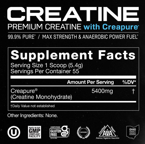 Muscle Feast, Creapure Creatine, Unflavored, 55 Servings