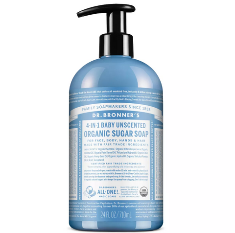 Dr. Bronner's Organic Baby Sugar Soap, Unscented