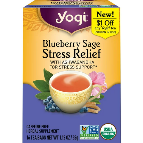 Yogi Stress Relief Blueberry Sage, 16 Count