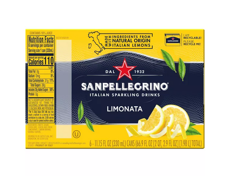 S. Pellegrino Zero Lemonade Sparkling Lemon Beverage, 6 Pack