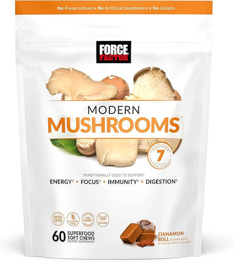 Force Factor, Modern Mushrooms, Cinnamon Roll Soft Chew, 60 Count