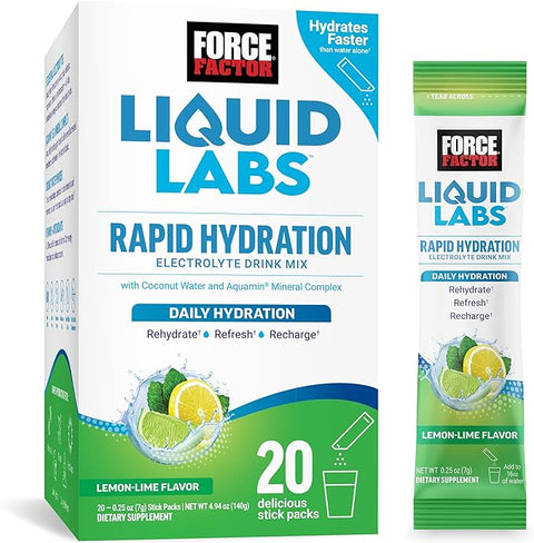 Force Factor, Liquid Labs Hydration, Lemon Lime, 20 Count