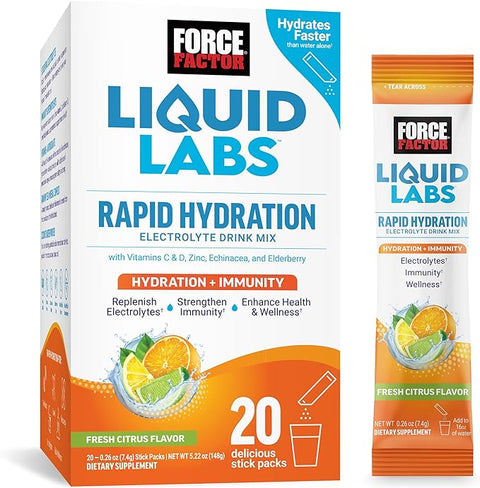 Force Factor, Liquid Labs Immunity, Fresh Citrus, 20 Count