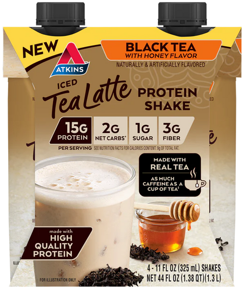 Atkins Tea Latte Protein Shake, Black Tea w/Honey