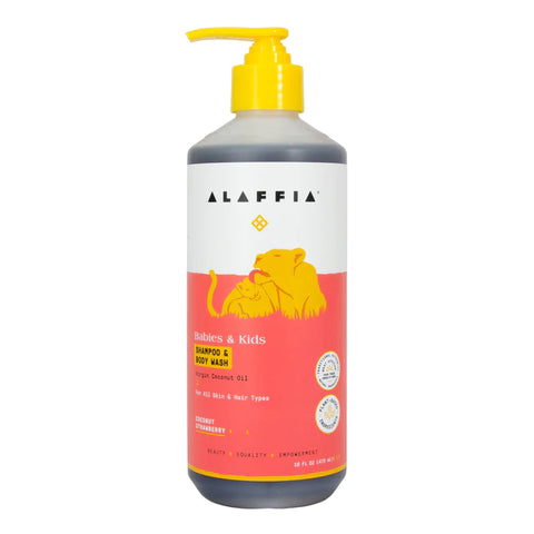 Alaffia Kids Shampoo & Body Wash, Coconut Strawberry