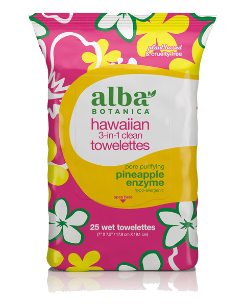 Alba Botanica Hawaiian Pineapple Enzyme, 3-in-1 Towlettes