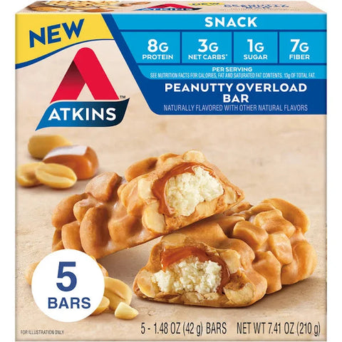 Atkins Snack Bars, Peanutty Overload