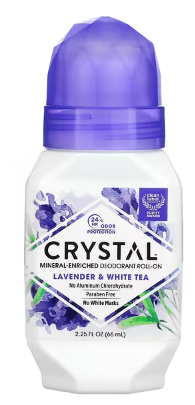 Crystal Deodorant Roll-On, Lavender & White Tea