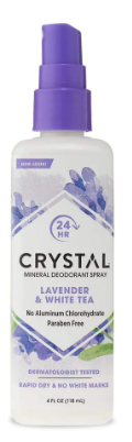 Crystal Deodorant Spray, Lavender & White Tea