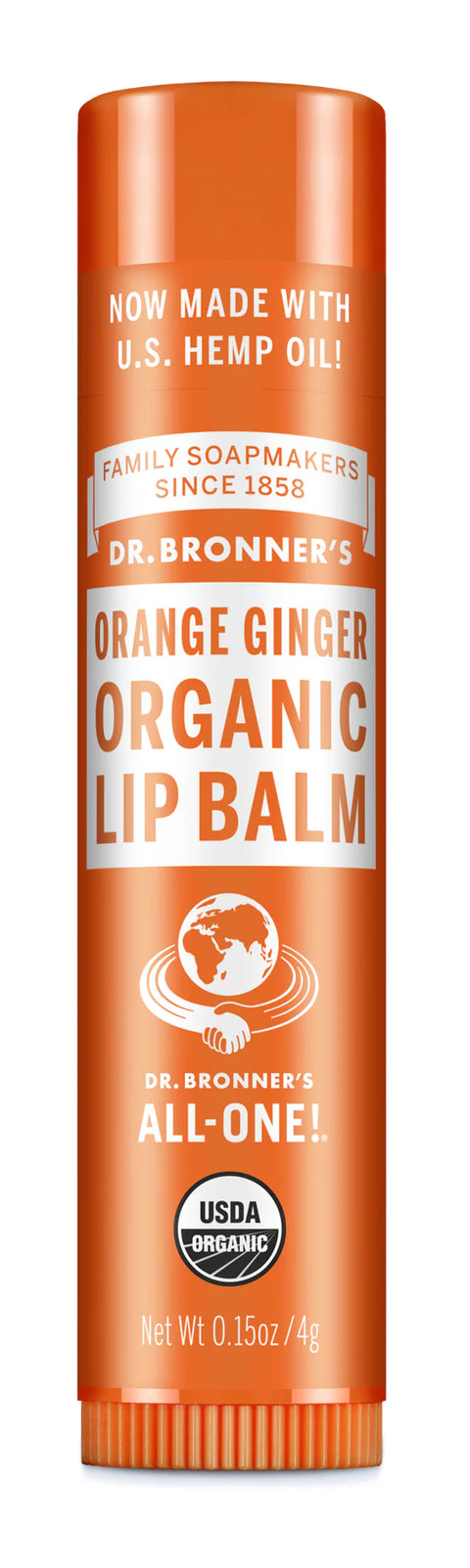 Dr. Bronner's Organic Lip Balm, Orange Ginger