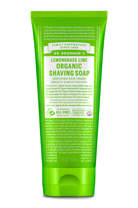 Dr. Bronner's Organic Shaving Soap, Lemongrass Lime