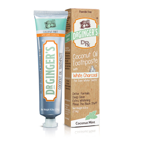 Dr. Ginger's Coconut Oil Toothpaste, White Charcoal