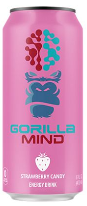 Gorilla Mind Energy Drink, Strawberry Candy