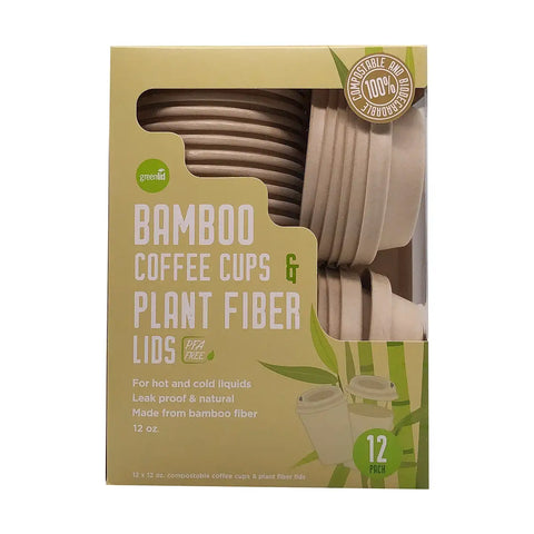 Greenlid Bamboo Coffee Cups & Plant Fiber Lids