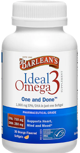 Barlean's Ideal Omega-3 Softgels, Orange Flavor