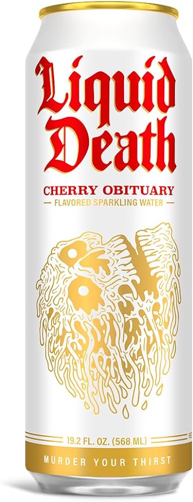 Liquid Death, Flavored Sparkling, Cherry Obituary