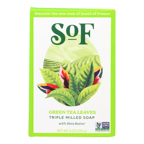 South of France Bar Soap, Green Tea Leaves