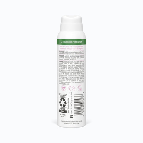 Schmidt's Natural Deodorant Spray, 48-Hour Clean Powder