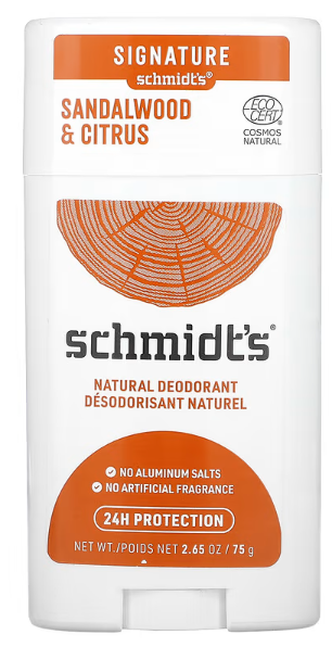 Schmidt's Natural Deodorant Stick, 24-Hour Sandalwood & Citrus