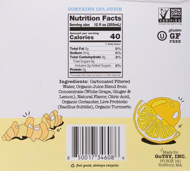Culture Pop Probiotic Soda, Ginger Lemon & Turmeric - 4 Pack