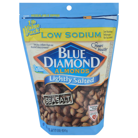 Blue Diamond Almonds Lightly Salted, Low Sodium- 16 Ounce