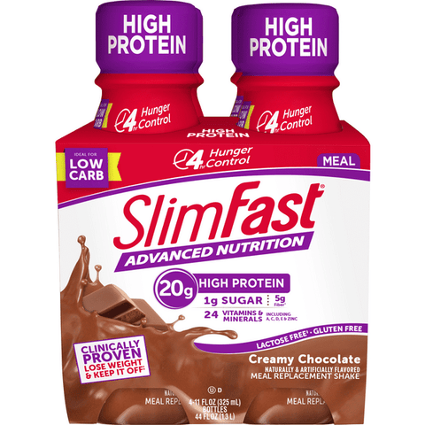 SlimFast Advanced Nutrition RTD Creamy Chocolate Meal Replacement Shakes 4Pk - 11 Ounce