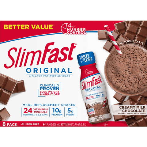 SlimFast Creamy Milk Chocolate RTD Meal Replacement Shakes 8Pk - 11 Ounce