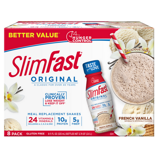 SlimFast French Vanilla RTD Meal Replacement Shakes 8 Pack - 11 Ounce