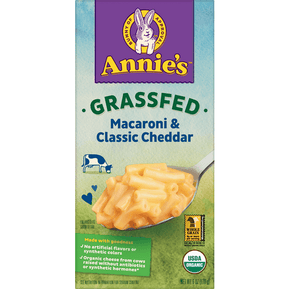 Annie's Homegrown Organic Grass Fed Classic Mild Cheddar Macaroni & Cheese - 6 Ounce