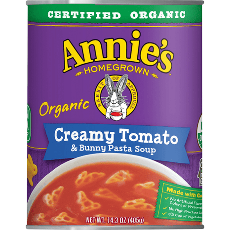 Annie's Soup, Organic, Creamy Tomato & Bunny Pasta - 14.3 Ounce
