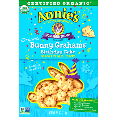 Annie's Graham Snacks, Baked, Organic, Birthday Cake - 7.5 Ounce