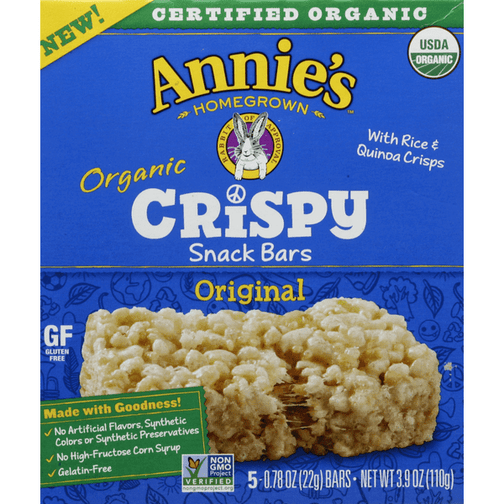 Annie's Organic Original Crispy Snack Bars 5-0.78oz - 3.9 Ounce