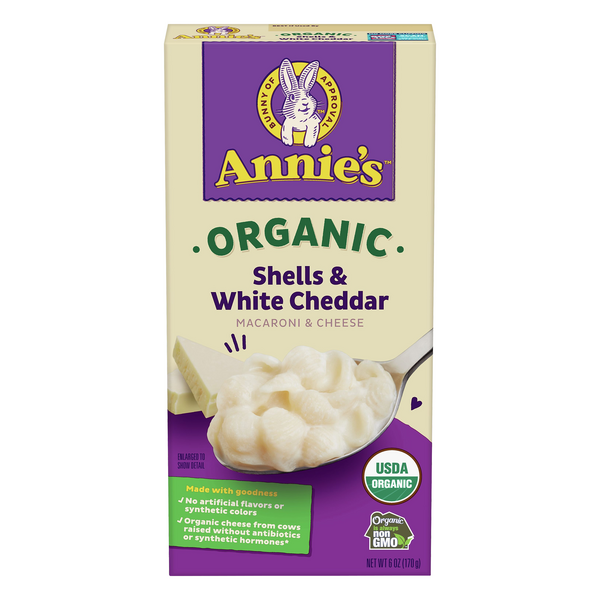 Annie's Homegrown Organic Shells & White Cheddar Macaroni & Cheese - 6 Ounce