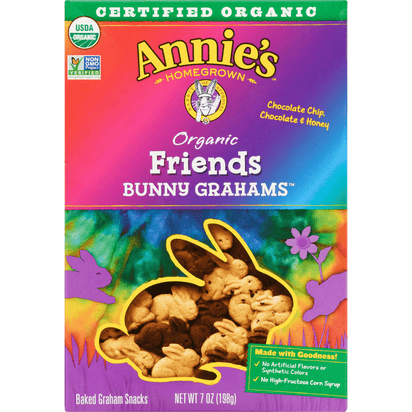 Annie's Organic Chocolate Chip and Chocolate & Honey Friends Bunny Grahams - 7 Ounce