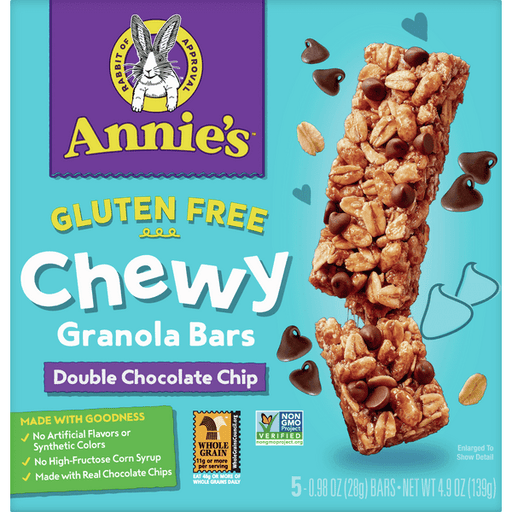 Annie's Gluten Free Double Chocolate Chip Chewy Granola Bars - 4.9 Ounce
