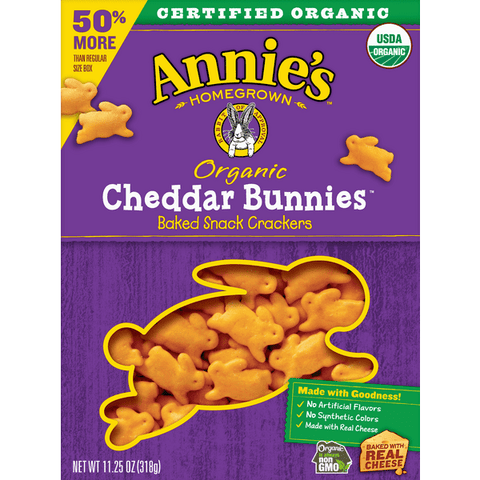 Annies Homegrown Organic Cheddar Bunnies Baked Snack Crackers - 11.25 Ounce