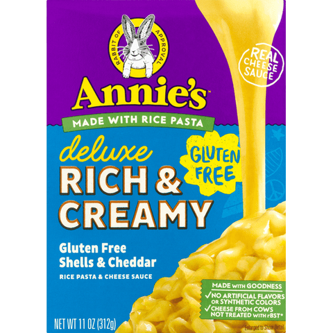 Annie's Homegrown Gluten Free Creamy Deluxe Cheesy Cheddar Rice Pasta & Cheese Sauce - 11 Ounce