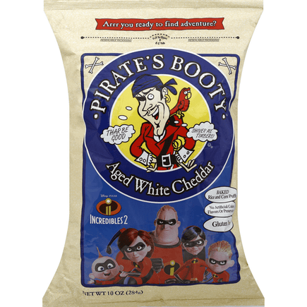 Pirate's Booty Aged White Cheddar Rice and Corn Puffs - 10 Ounce