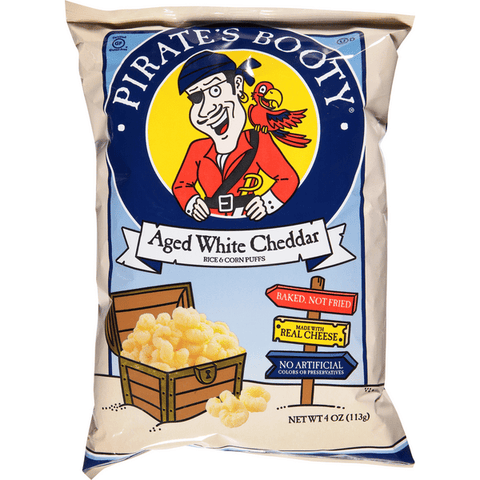 Pirate's Booty Aged White Cheddar Rice and Corn Puffs - 4 Ounce