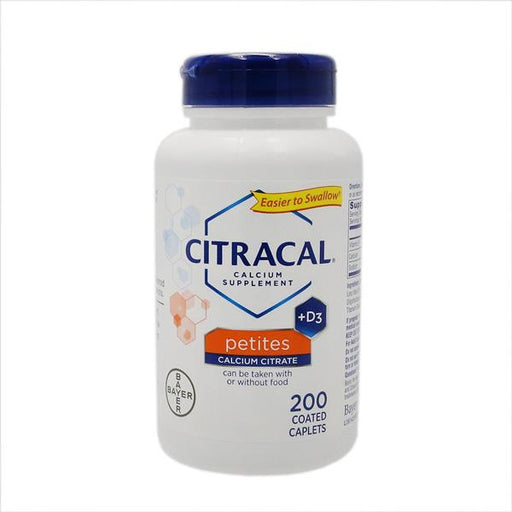 Citracal +D3 Petites Calcium Citrate Calcium Supplement Coated Caplets - 200 Count
