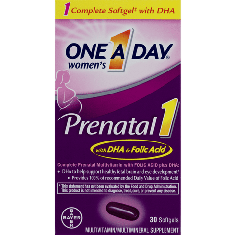 One A Day Women's Prenatal 1 with DHA & Folic Acid Softgels - 30 Count