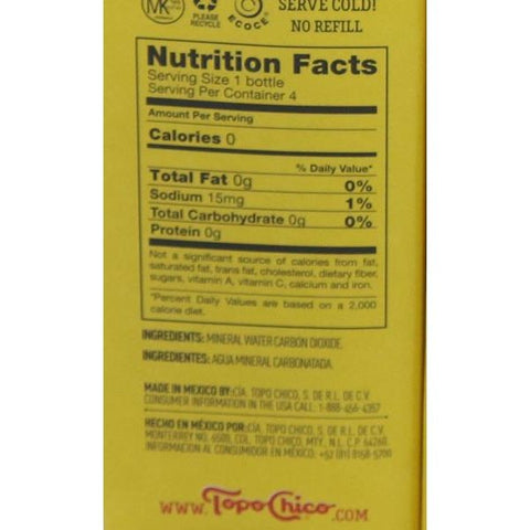 Topo Chico Mineral Water 4 Count - 12 Ounce