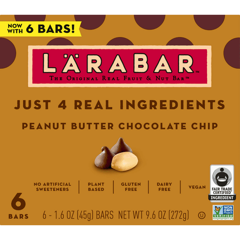 Larabar Fruit & Nut Bar, Peanut Butter Chocolate Chip - 9.6 Ounce