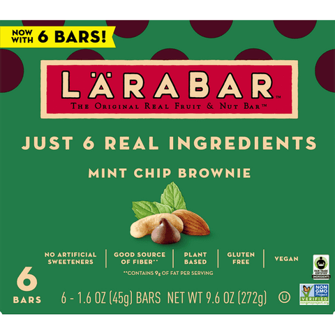 Larabar Fruit & Nut Bar, Mint Chip Brownie 6-1.6 oz - 9.6 Ounce