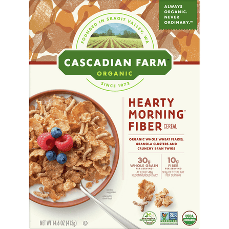 Cascadian Farm Organic Hearty Morning Fiber Cereal - 14.6 Ounce