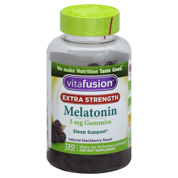 Vitafusion Melatonin Extra Strength 5mg Blackberry Flavor  Gummies - 120 Each