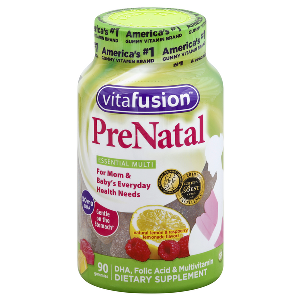 Vitafusion PreNatal Gummies Raspberry Lemonade Flavor - 90 Each
