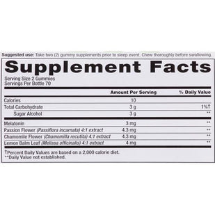 Vitafusion Sugar Free Adult Melatonin Dietary Supplement 3mg Gummies - 140 Each
