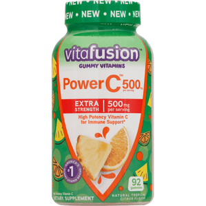 VitaFusion Gummy Vitamins, Power C, Extra Strength, 500 Mg, Natural Tropical Citrus Flavor - 92 Count