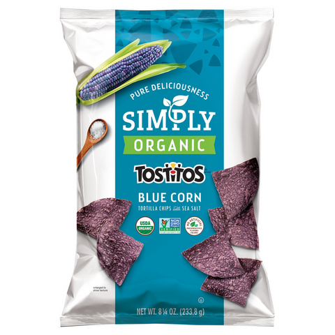 Simply Organic Tostitos Blue Corn with Sea Salt Tortilla Chips - 8.25 Ounce